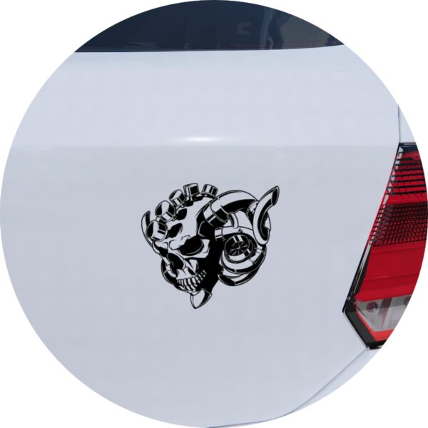 Adesivo de Carro Crânio Caveira Tunada Turbo