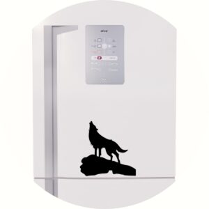 Adesivo de Casa Lobo Uivando na Pedra
