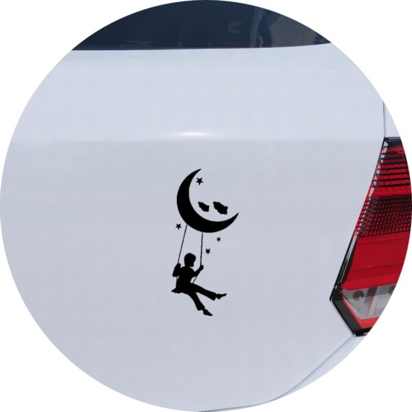 Adesivo de Carro Menino Balanço na Lua