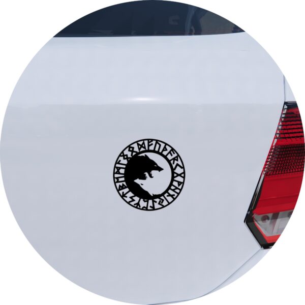 Adesivo de Carro Nórdico Viking Runa Fenrir Ragnarok