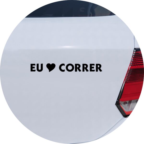 Adesivo de Carro Eu Amo Correr