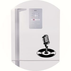 Adesivo de Casa Música Disco e Microfone