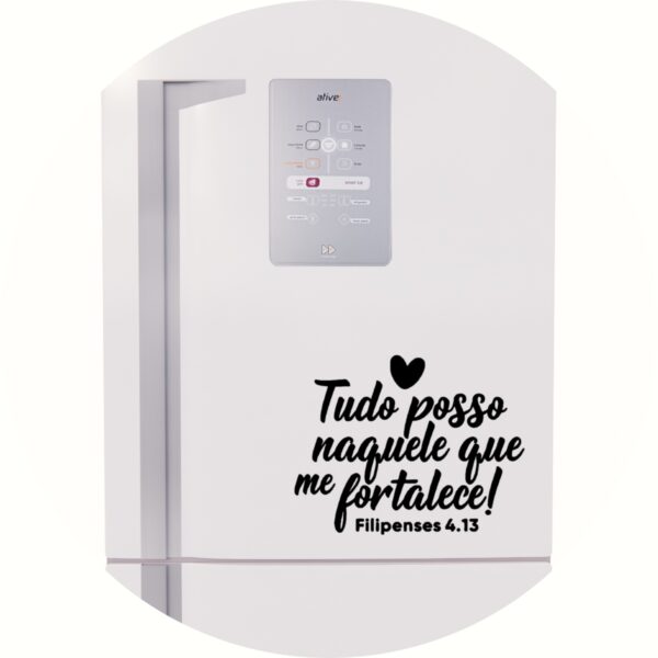 Adesivo de Casa Frase Bíblica Deus Tudo Posso