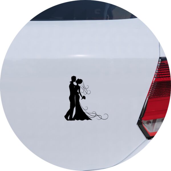 Adesivo de Carro Beijo de Noivos Casando