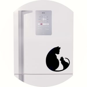 Adesivo de Casa Gata Mãe e Gatinho filhote