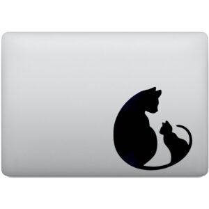 Adesivo de Notebook Gata e Gatinho