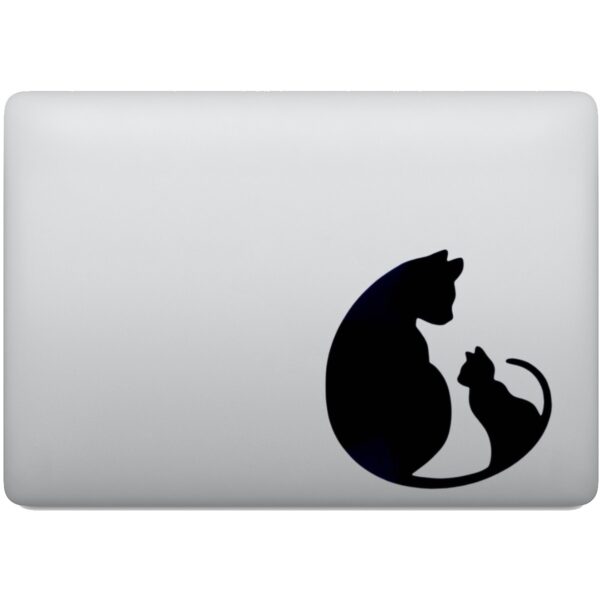Adesivo de Notebook Gata e Gatinho