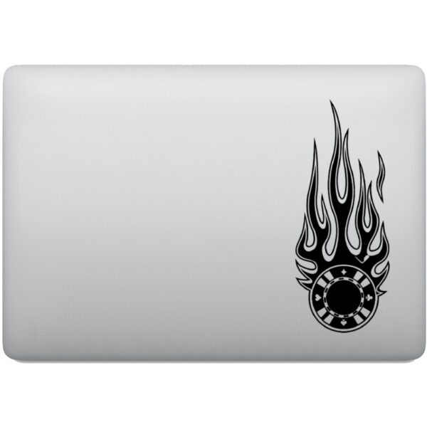 Adesivo de Notebook Ficha de Poker em Chamas
