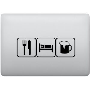 Adesivo de Notebook Comer Dormir e Beber Cerveja