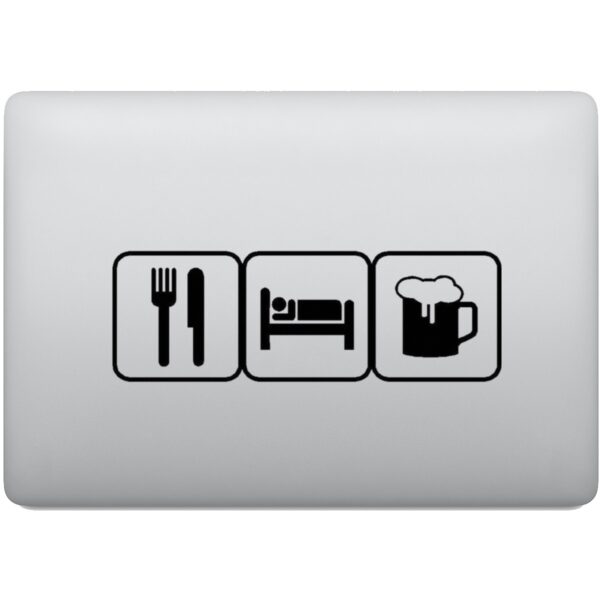 Adesivo de Notebook Comer Dormir e Beber Cerveja