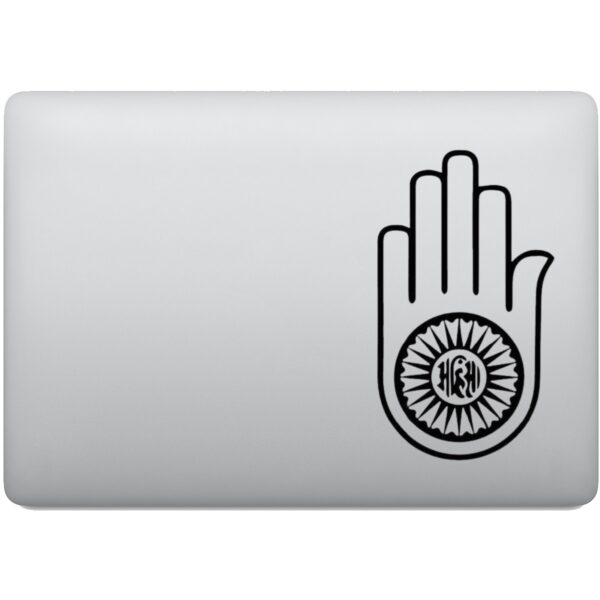 Adesivo de Notebook Jainismo Mão de Ahimsa