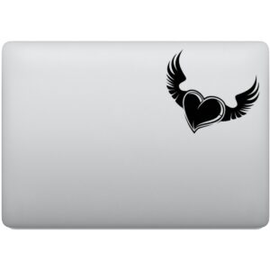Adesivo de Notebook Coração com Asas