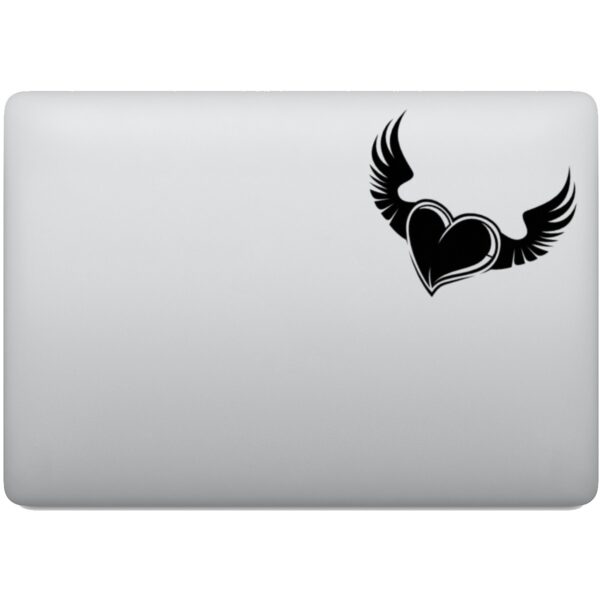 Adesivo de Notebook Coração com Asas