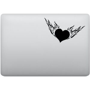 Adesivo de Notebook Coração em Chamas