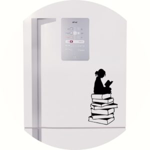 Adesivo de Casa Menina Lendo Livros Paixão Leitura