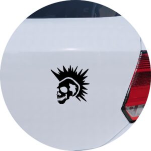 Adesivo de Carro Caveira Punk de Cabelo Moicano