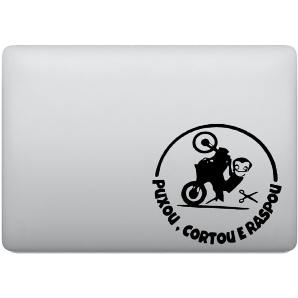 Adesivo de Notebook Puxou, Cortou e Raspou