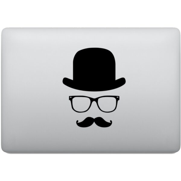 Adesivo de Notebook Gentleman de óculos e chapéu