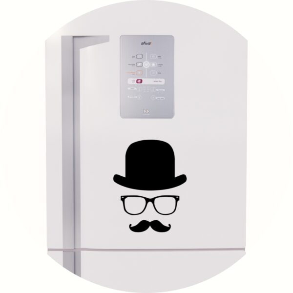 Adesivo de Casa Gentleman Chapéu Óculos e Bigode