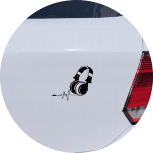 Adesivo de Carro Música na Veia - Fones de Ouvido Over-Ear