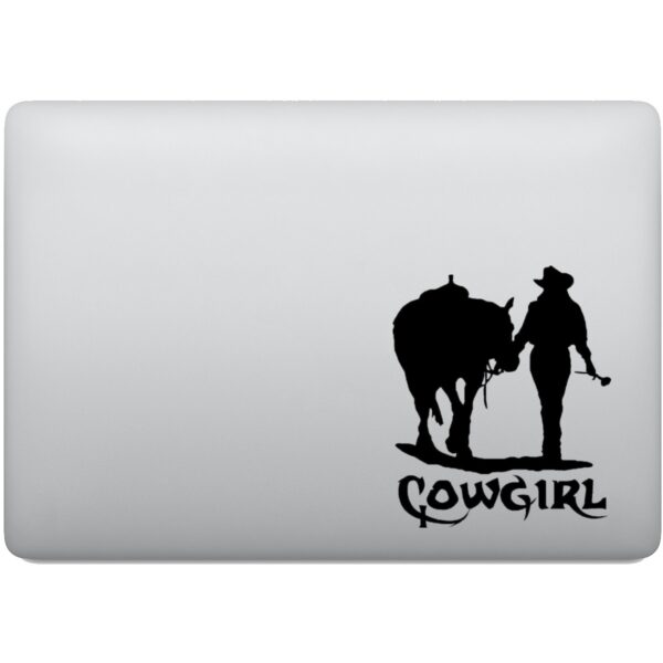 Adesivo de Notebook Rodeio Cowgirl e Cavalo