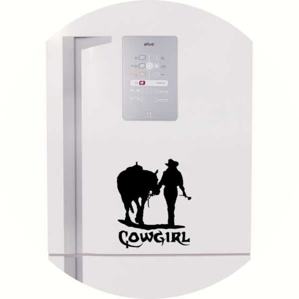 Adesivo de Casa Sertanejo Cowgirl Com Seu Cavalo