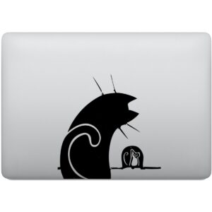 Adesivo de Notebook Gato e Rato na Toca
