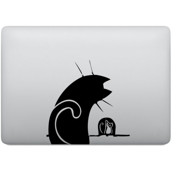 Adesivo de Notebook Gato e Rato na Toca