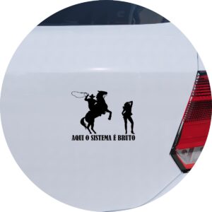 Adesivo de Carro Cowboy Sistema Bruto No Laço