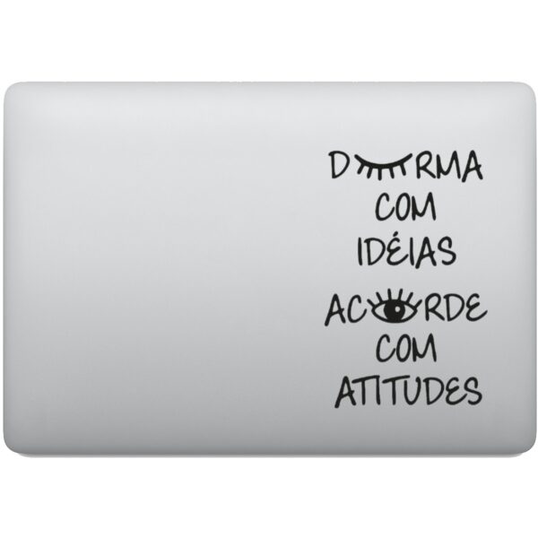 Adesivo de Notebook Frase Idéias e Atitudes