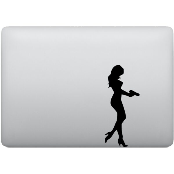 Adesivo de Notebook Mulher Armada e Perigosa