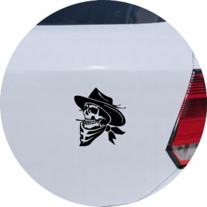Adesivo de Carro Caveira Cowboy Fumando