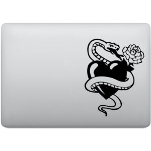 Adesivo de Notebook Cobra Rosa e Coração