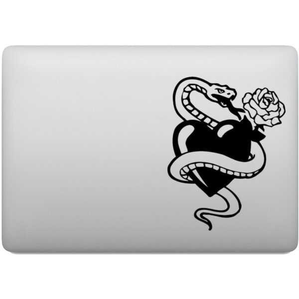 Adesivo de Notebook Cobra Rosa e Coração
