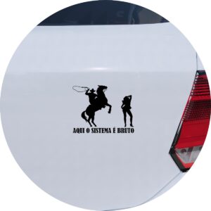 Adesivo de Carro Cowboy Bruto No Laço