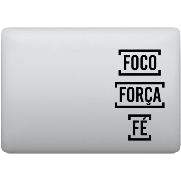 Adesivo de Notebook Foco Força e Fé Frase