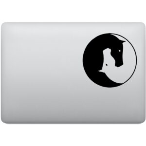 Adesivo de Notebook Yin Yang Cavalos
