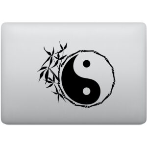 Adesivo de Notebook Mandala Yin Yang Bambu Equilíbrio