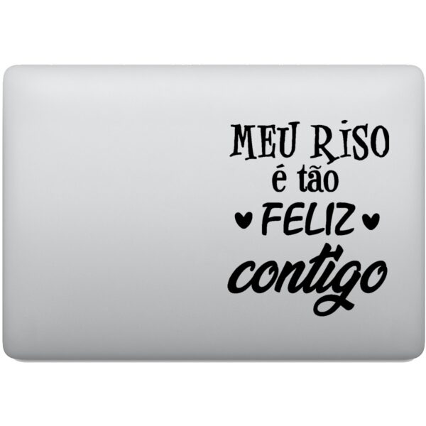 Adesivo de Notebook Frase Meu Riso É Feliz