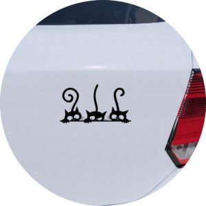 Adesivo de Carro Três Gatos Curiosos Espiando