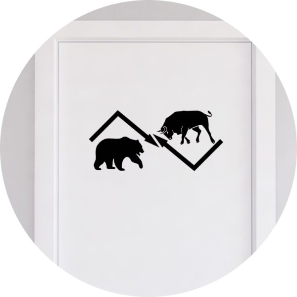 Adesivo de Casa Bull vs Bear Bolsa de Valores