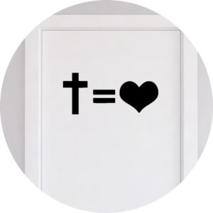 Adesivo de Casa Jesus Igual Amor Coração Cristão