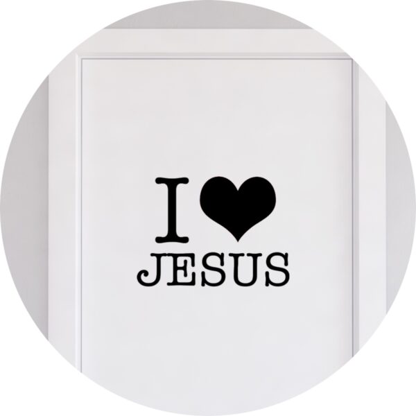 Adesivo de Casa Eu Amo Jesus Frase Cristã