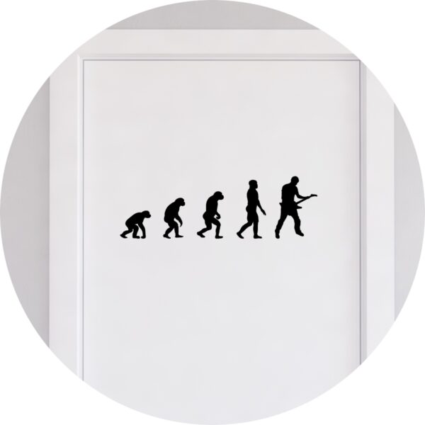 Adesivo de Casa Evolução do Guitarrista Músico