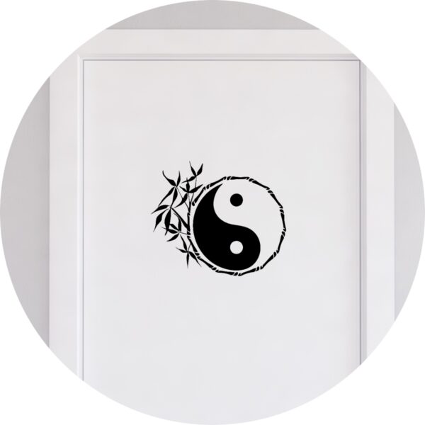 Adesivo de Casa Mandala Yin Yang Bambu Equilíbrio