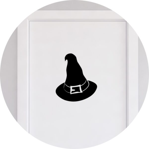 Adesivo de Casa Chapéu de Mago Bruxo e Bruxa