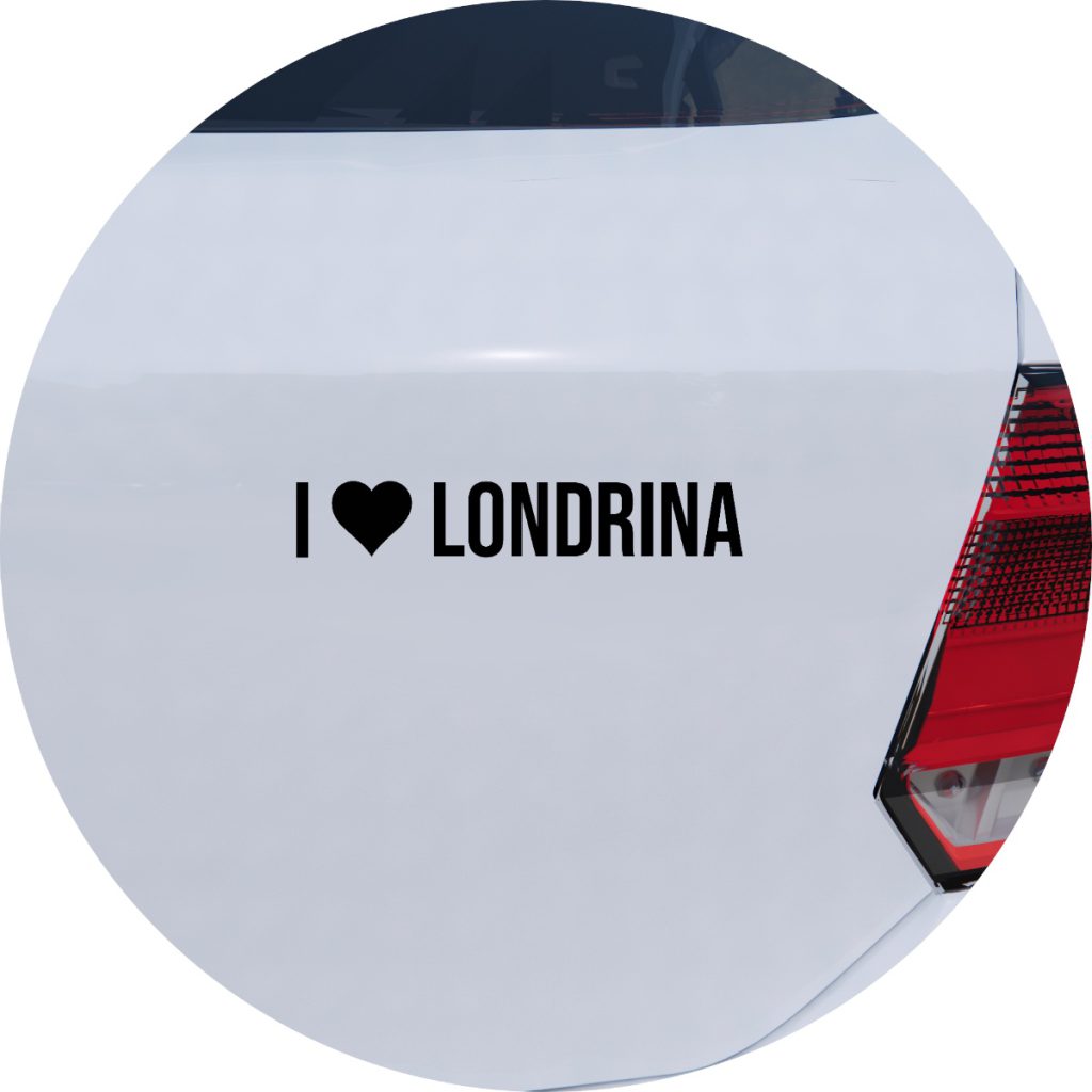 Adesivo de Carro Eu amo Londrina - I Love Londrina - Melhor Adesivo