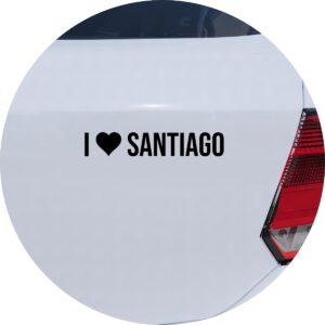 Adesivo de Carro Eu Amo Santiago - I Love Santiago