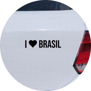 Adesivo de Carro Eu Amo Brasil - I Love Brasil