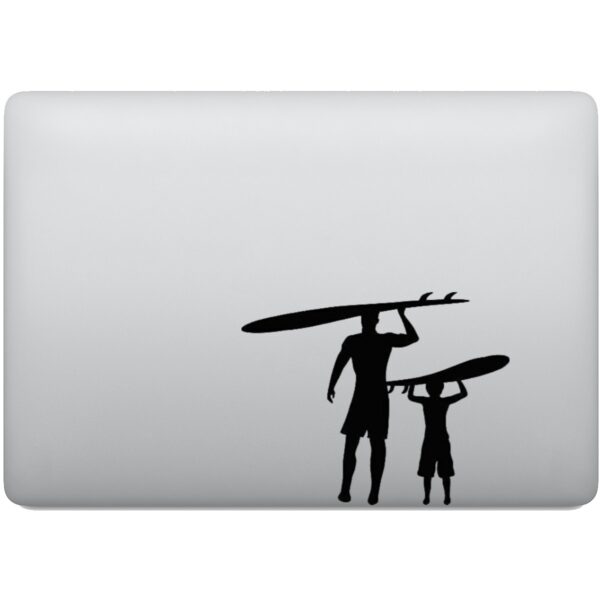 Adesivo de Notebook Pai E Filho Surfistas